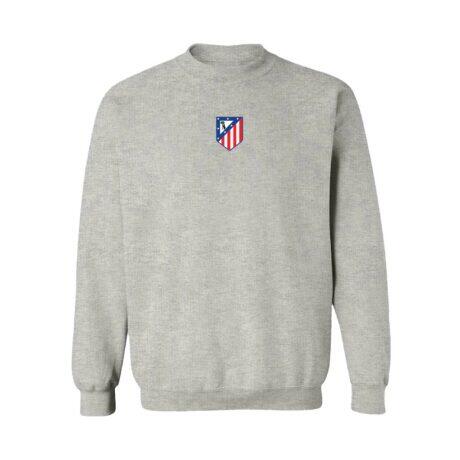 Atletico de Madrid Vive La Fete Women's Color Badge Pullover Sweatshirt - Heather Gray - Front View