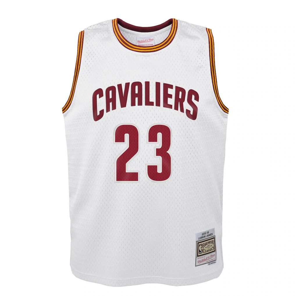 LeBron James Cleveland Cavaliers Mitchell & Ness Youth 2015-16 Hardwood Classics Swingman Throwback Home Jersey