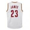 LeBron James Cleveland Cavaliers Mitchell & Ness Youth 2015-16 Hardwood Classics Swingman Throwback Home Jersey - White - Detail View