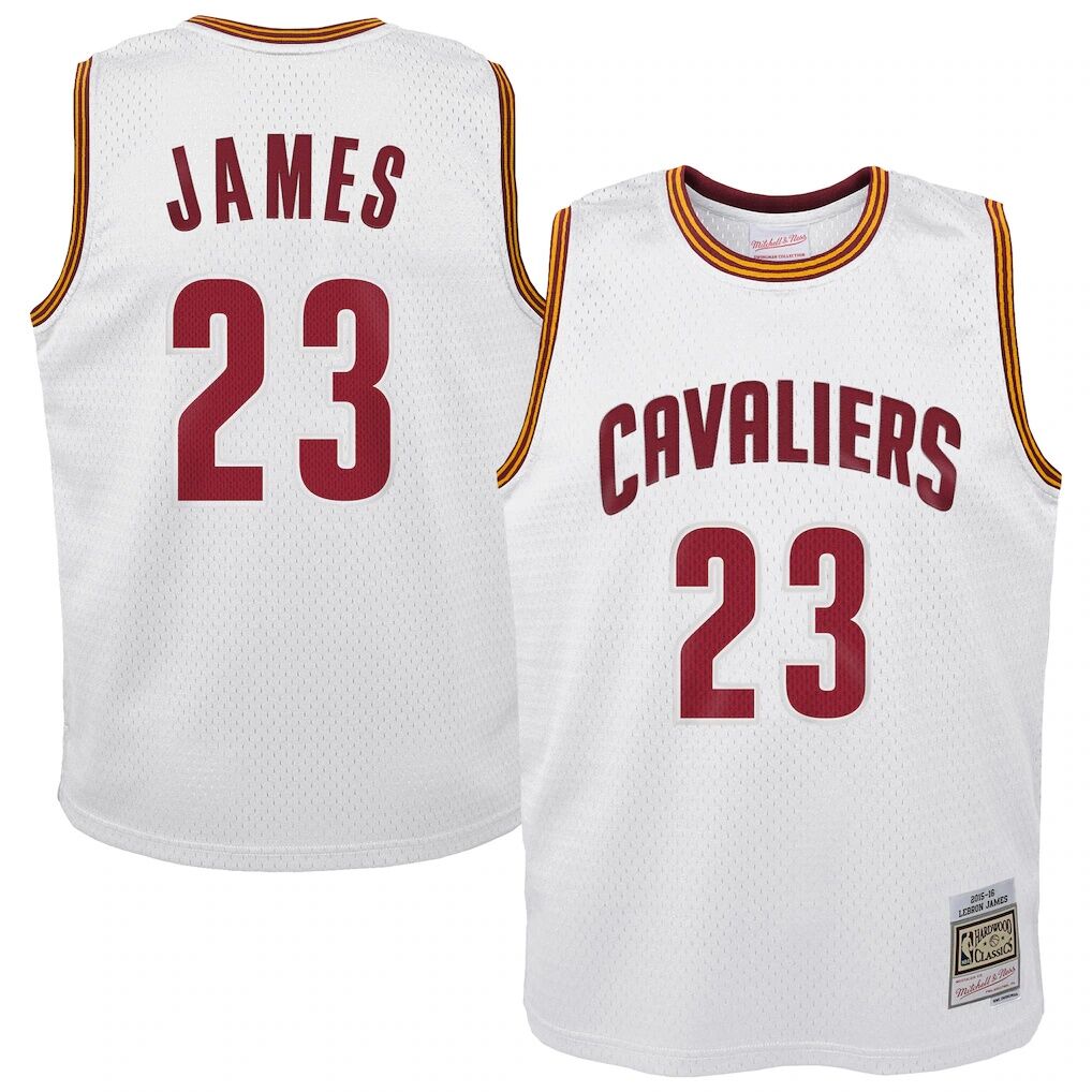 LeBron James Cleveland Cavaliers Mitchell & Ness Youth 2015-16 Hardwood Classics Swingman Throwback Home Jersey