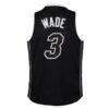 Dwyane Wade Miami Heat Mitchell & Ness Youth 2011/12 Hardwood Classics Swingman Alternate Jersey - Black - Detail View