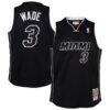 Dwyane Wade Miami Heat Mitchell & Ness Youth 2011/12 Hardwood Classics Swingman Alternate Jersey - Black - Front View