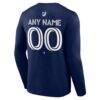 New York City FC Custom Team Authentic Long Sleeve T-Shirt - Navy - Detail View