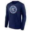 New York City FC Custom Team Authentic Long Sleeve T-Shirt - Navy - Side View