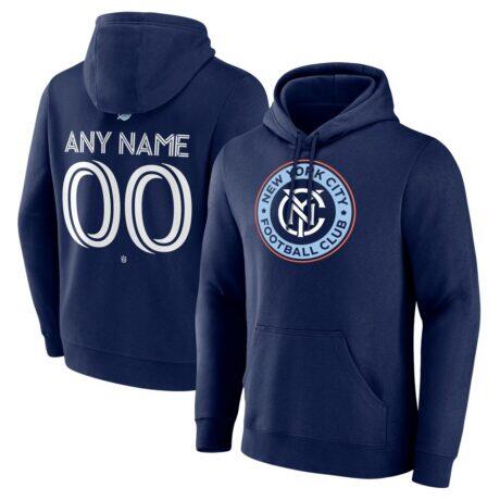 New York City FC Custom Team Authentic Pullover Hoodie - Navy - Front View