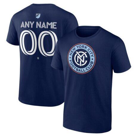 New York City FC Custom Team Authentic T-Shirt - Navy - Front View
