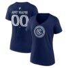 New York City FC Women's Custom Team Authentic V-Neck T-Shirt - Navy - Front View