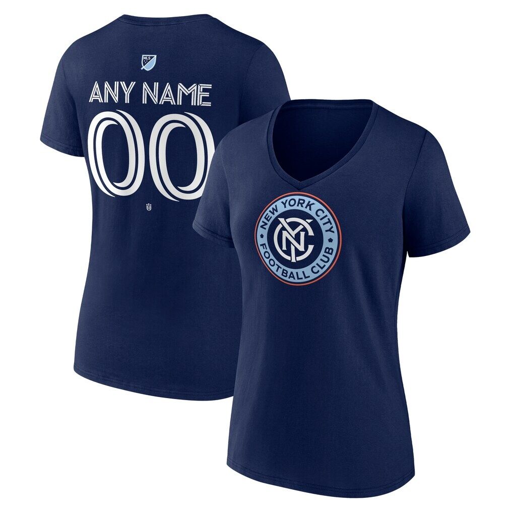 New York City FC Women's Custom Team Authentic V-Neck T-Shirt