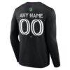 Austin FC Custom Team Authentic Long Sleeve T-Shirt - Black - Detail View