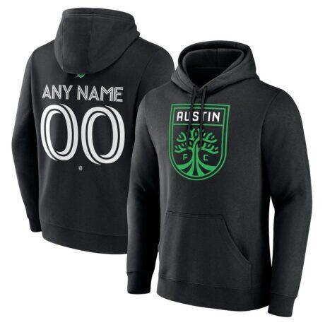 Austin FC Custom Team Authentic Pullover Hoodie - Black - Front View