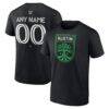 Austin FC Custom Team Authentic T-Shirt - Black - Front View
