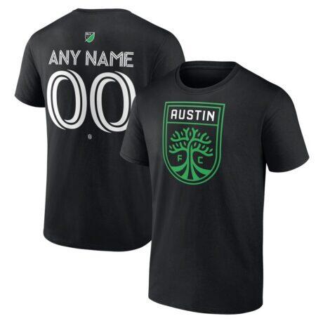 Austin FC Custom Team Authentic T-Shirt - Black - Front View