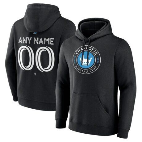 Charlotte FC Custom Team Authentic Pullover Hoodie - Black - Front View