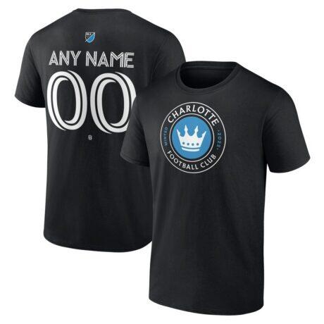 Charlotte FC Custom Team Authentic T-Shirt - Black - Front View