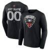 D.C. United Custom Team Authentic Long Sleeve T-Shirt - Black - Front View