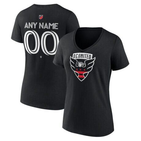 D.C. United Women's Custom Team Authentic V-Neck T-Shirt - Black - Front View