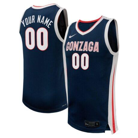 Gonzaga Bulldogs Nike Unisex Replica Custom Jersey - Navy - Front View