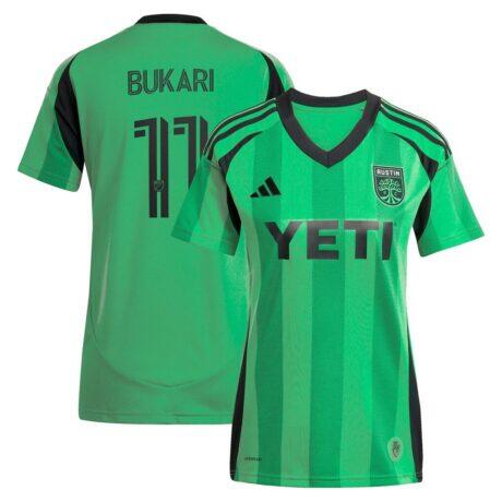 Osman Bukari Austin FC adidas Youth 2025 The Heartbeat Kit Replica Player Jersey - Green - Front View