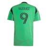 Brandon Vazquez Austin FC adidas 2025 The Heartbeat Kit Replica Player Jersey - Green - Detail View