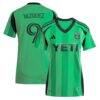 Brandon Vazquez Austin FC adidas Youth 2025 The Heartbeat Kit Replica Player Jersey - Green - Front View