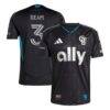 Tim Ream Charlotte FC adidas 2025 Fortress Kit Authentic Player Jersey - Black - Front View