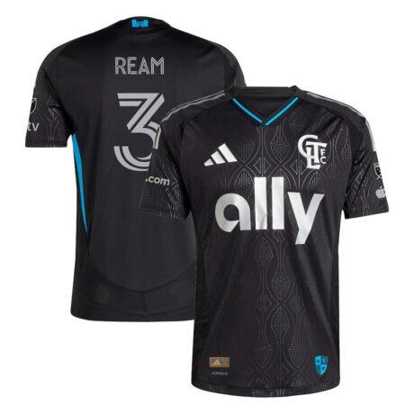Tim Ream Charlotte FC adidas 2025 Fortress Kit Authentic Player Jersey - Black - Front View