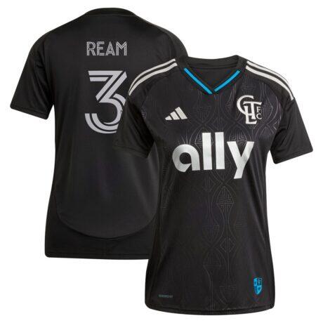 Tim Ream Charlotte FC adidas Women's 2025 Fortress Kit Replica Player Jersey - Black - Front View
