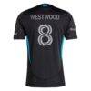 Ashley Westwood Charlotte FC adidas 2025 Fortress Kit Authentic Player Jersey - Black - Detail View
