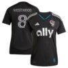 Ashley Westwood Charlotte FC adidas Women's 2025 Fortress Kit Replica Player Jersey - Black - Front View