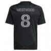Ashley Westwood Charlotte FC adidas Youth 2025 Fortress Kit Replica Player Jersey - Black - Detail View