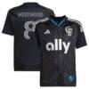 Ashley Westwood Charlotte FC adidas Youth 2025 Fortress Kit Replica Player Jersey - Black - Front View