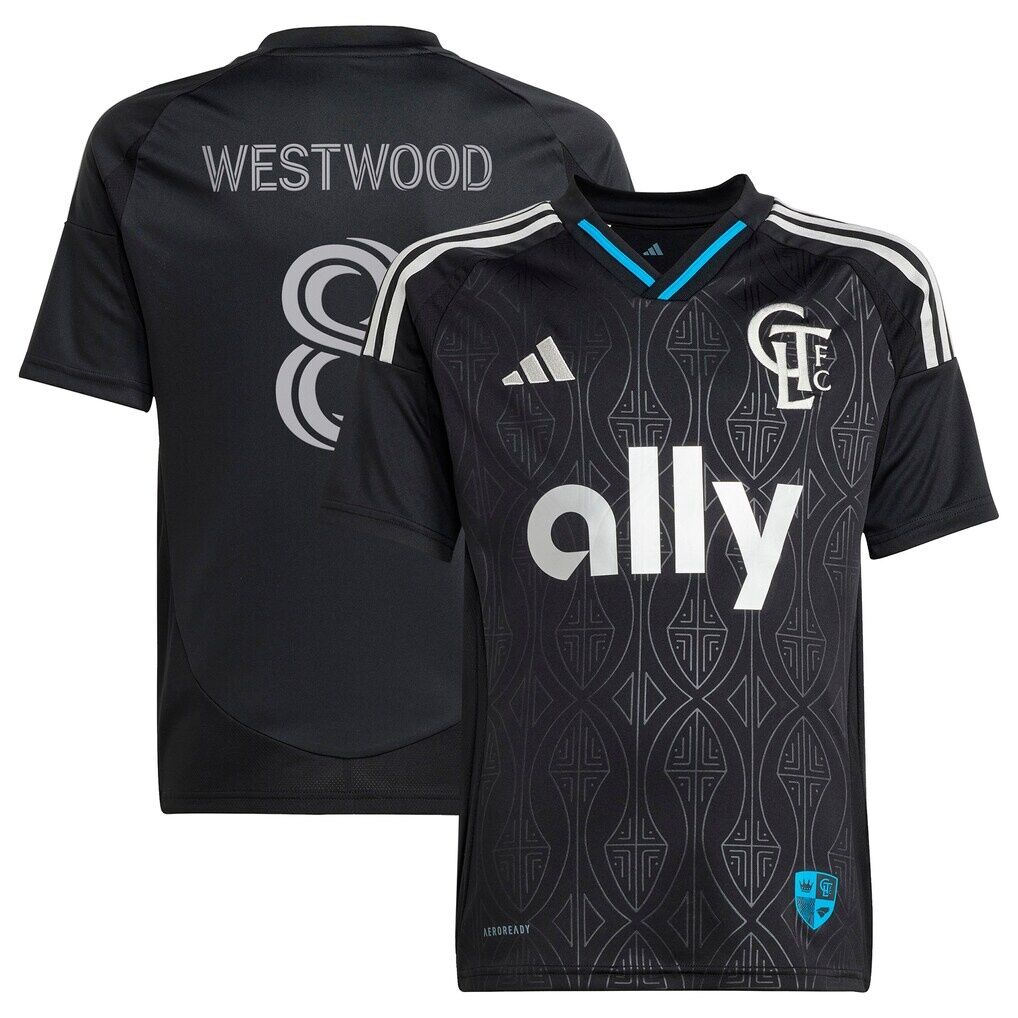 Ashley Westwood Charlotte FC adidas Youth 2025 Fortress Kit Replica Player Jersey