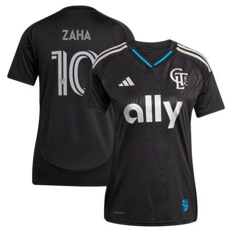 Wilfried Zaha Charlotte FC adidas Women's 2025 Fortress Kit Replica Player Jersey - Black - Front View