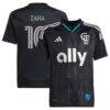 Wilfried Zaha Charlotte FC adidas Youth 2025 Fortress Kit Replica Player Jersey - Black - Front View
