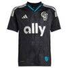 Wilfried Zaha Charlotte FC adidas Youth 2025 Fortress Kit Replica Player Jersey - Black - Side View