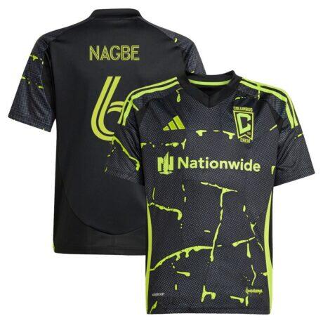 Darlington Nagbe Columbus Crew adidas Youth 2025 The Goosebumps Kit Replica Player Jersey - Black - Front View