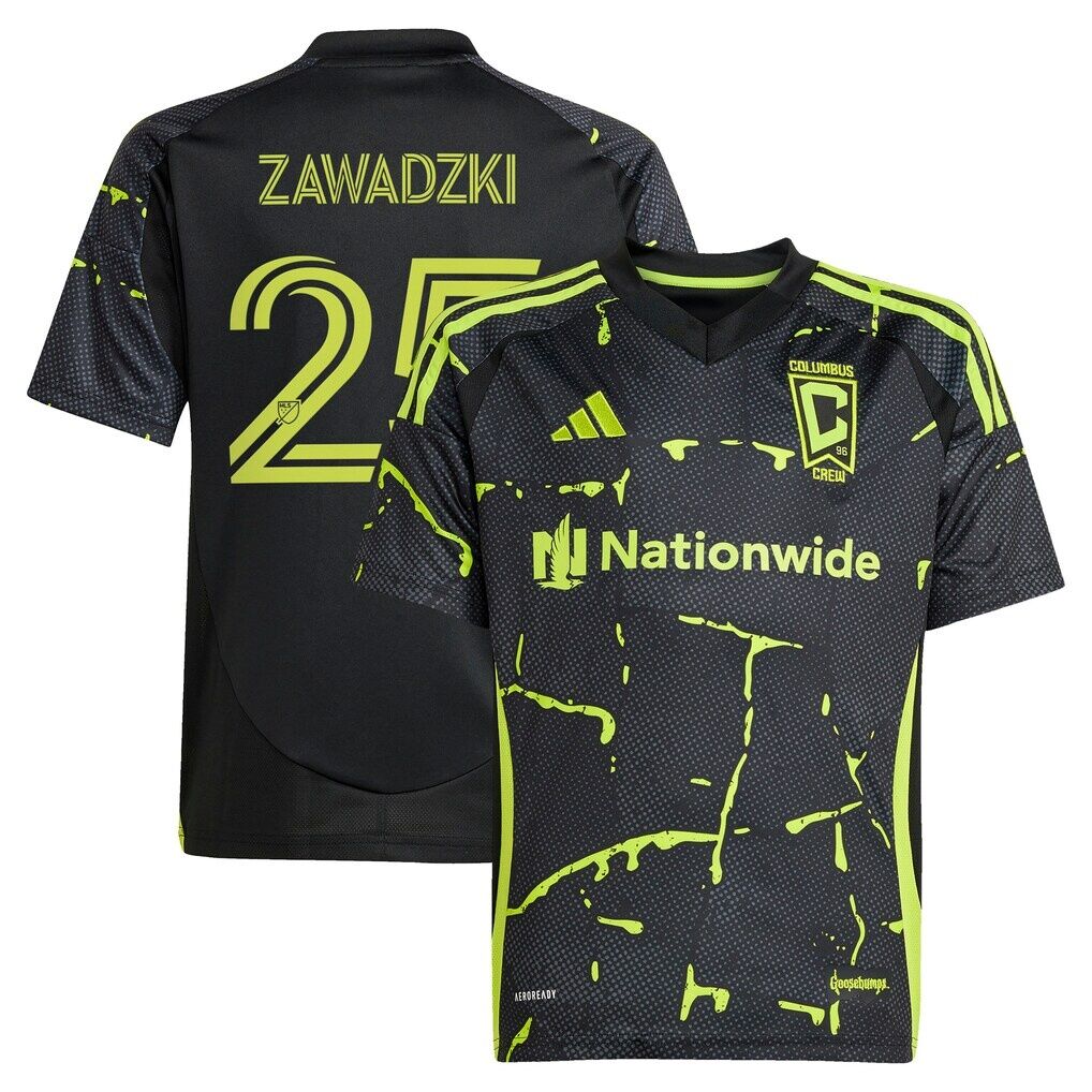 Sean Zawadzki Columbus Crew adidas Youth 2025 The Goosebumps Kit Replica Player Jersey