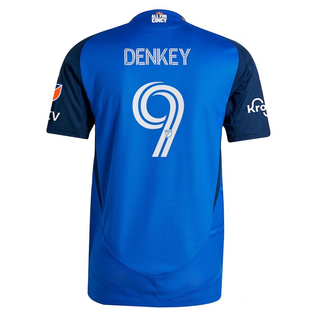 Kévin Denkey FC Cincinnati adidas 2025 Orange and Blue Legacy Kit Authentic Player Jersey