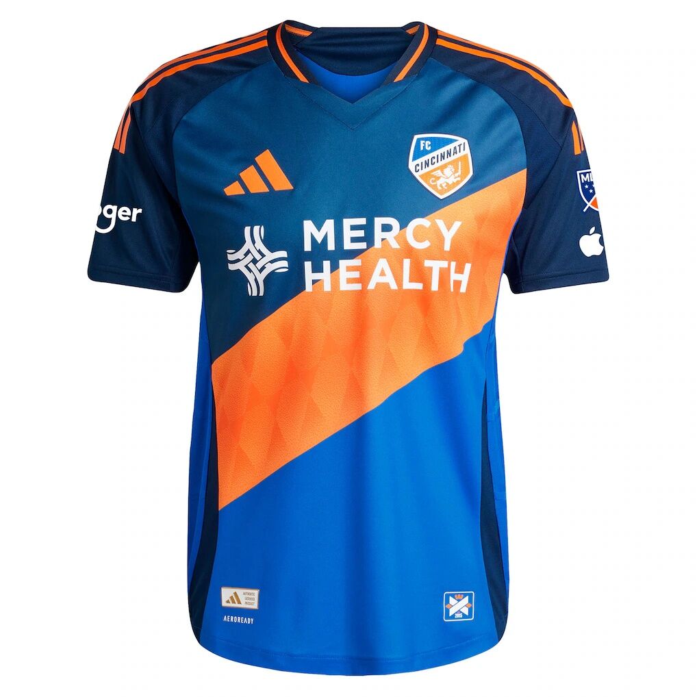 Kévin Denkey FC Cincinnati adidas 2025 Orange and Blue Legacy Kit Authentic Player Jersey