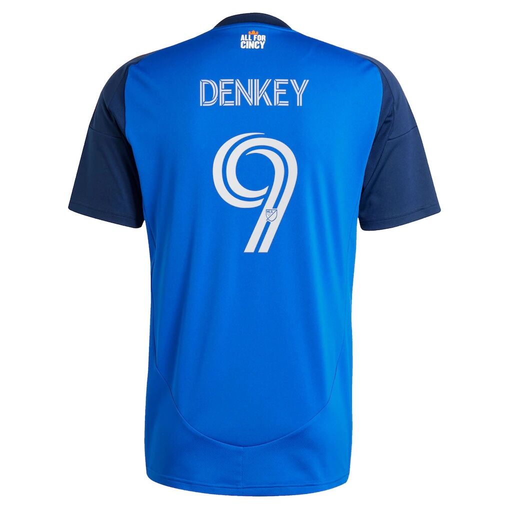Kévin Denkey FC Cincinnati adidas 2025 Orange and Blue Legacy Kit Replica Player Jersey