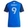 Kévin Denkey FC Cincinnati adidas Women's 2025 Orange and Blue Legacy Kit Replica Player Jersey - Blue - Detail View