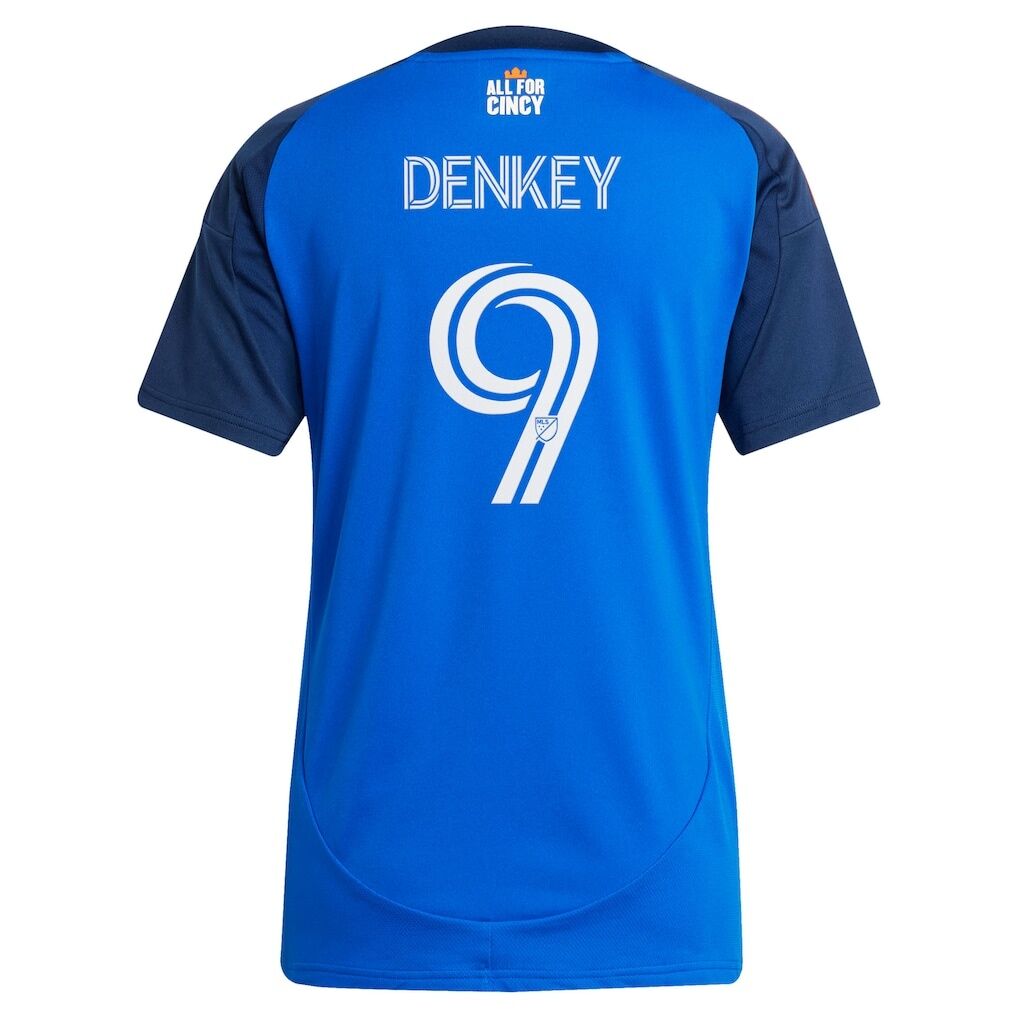 Kévin Denkey FC Cincinnati adidas Women's 2025 Orange and Blue Legacy Kit Replica Player Jersey