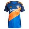 Kévin Denkey FC Cincinnati adidas Women's 2025 Orange and Blue Legacy Kit Replica Player Jersey - Blue - Side View