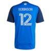 Miles Robinson FC Cincinnati adidas 2025 Orange and Blue Legacy Kit Replica Player Jersey - Blue - Detail View