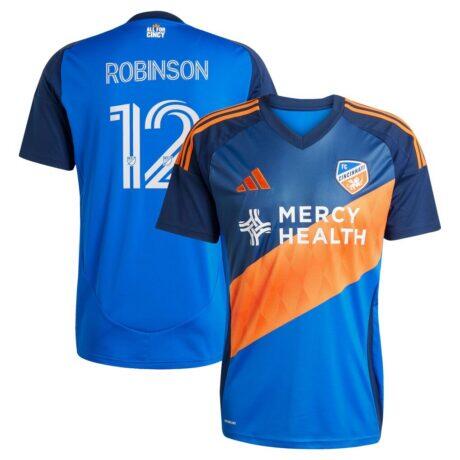 Miles Robinson FC Cincinnati adidas 2025 Orange and Blue Legacy Kit Replica Player Jersey - Blue - Front View