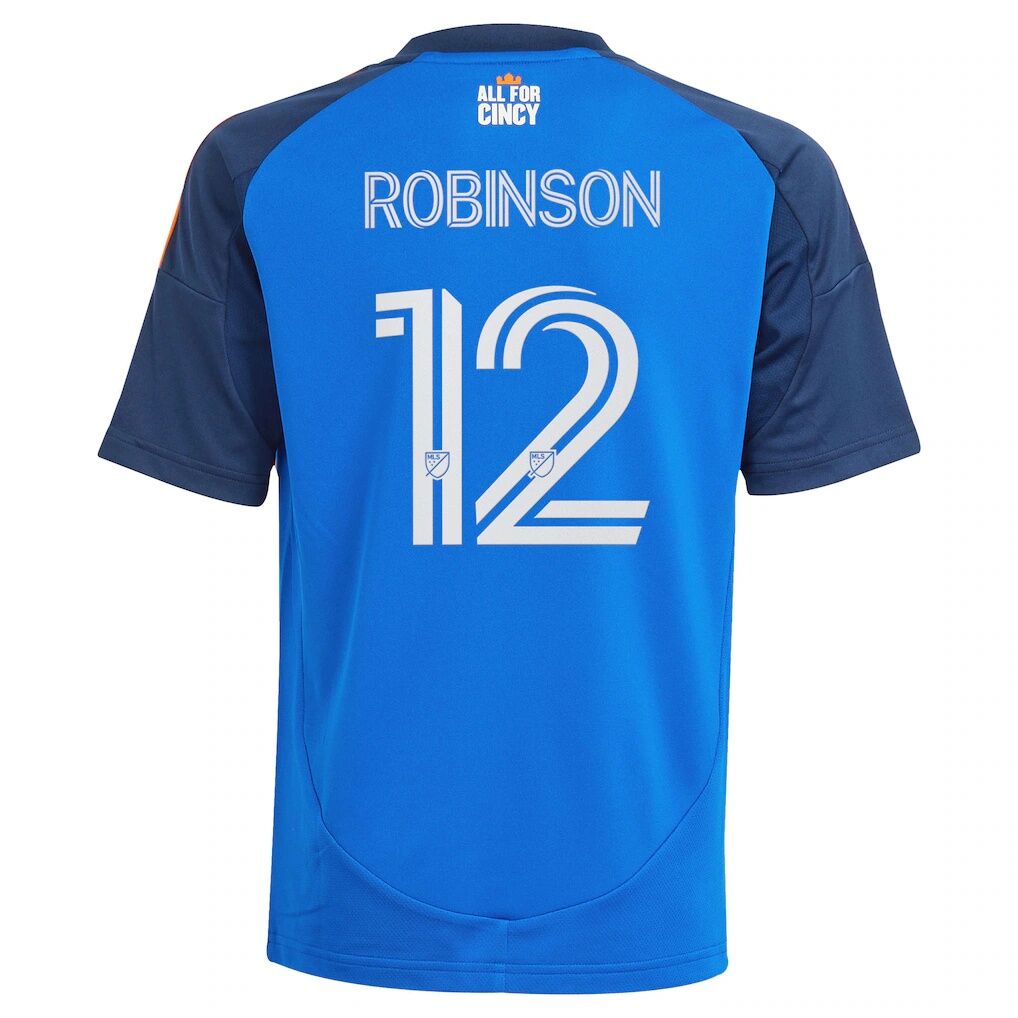 Miles Robinson FC Cincinnati adidas Youth 2025 Orange and Blue Legacy Kit Replica Player Jersey