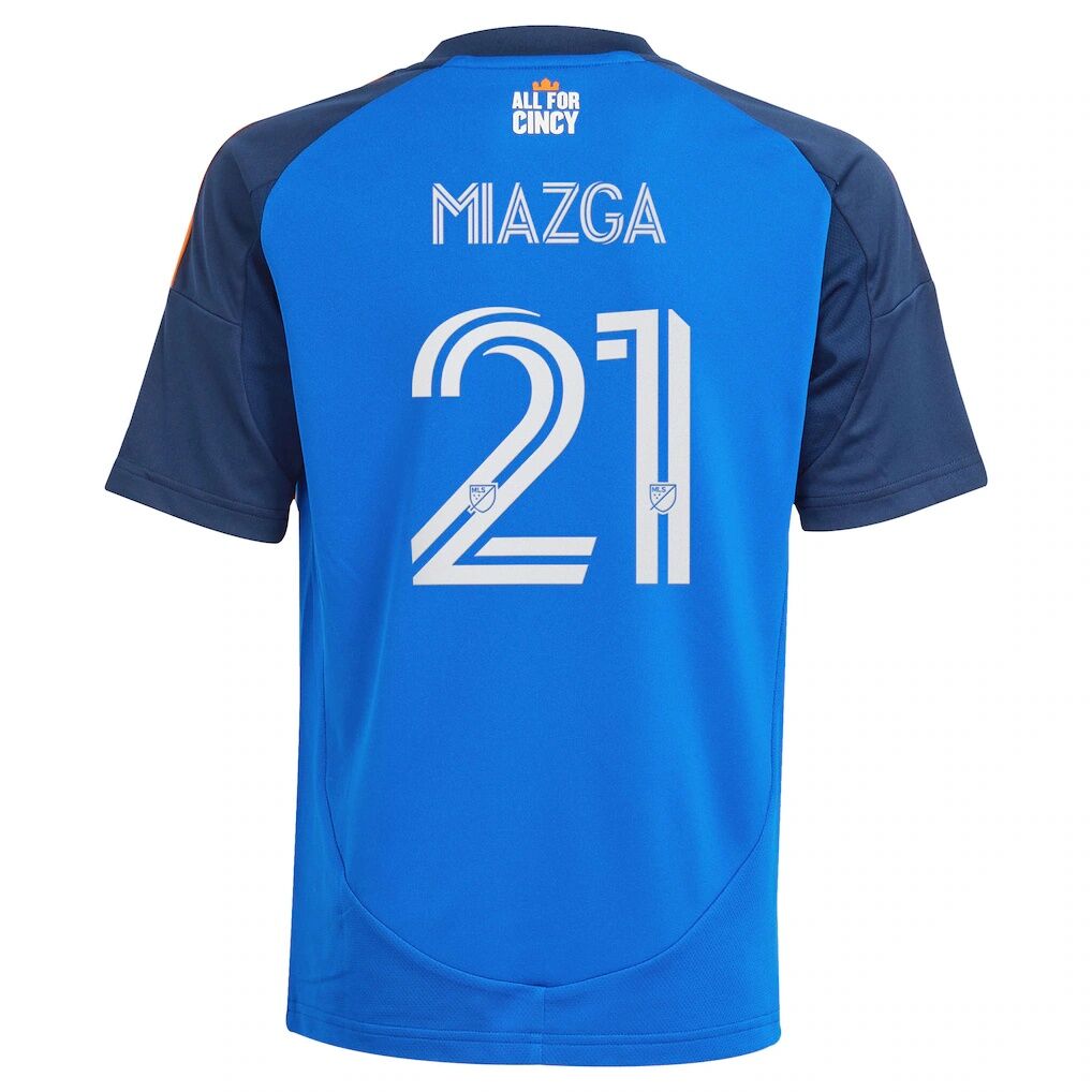Matt Miazga FC Cincinnati adidas Youth 2025 Orange and Blue Legacy Kit Replica Player Jersey