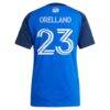 Luca Orellano FC Cincinnati adidas Women's 2025 Orange and Blue Legacy Kit Replica Player Jersey - Blue - Detail View