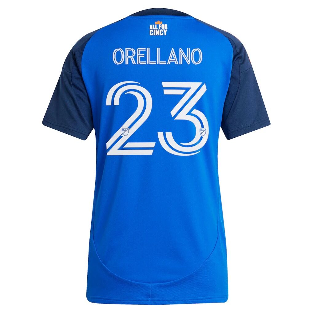 Luca Orellano FC Cincinnati adidas Women's 2025 Orange and Blue Legacy Kit Replica Player Jersey