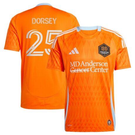 Griffin Dorsey Houston Dynamo FC adidas 2025 Season 20 Replica Player Jersey - Orange - Front View